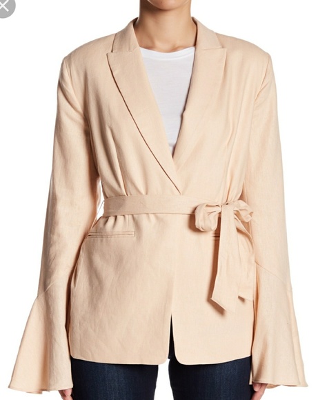 NWT Free People Flared Sleeve Linen Blazer - Picture 2 of 2